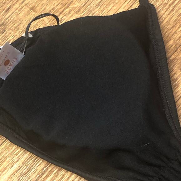 Shade & Shore Black Ruched Ribbed Bralette Bikini Top Size Large - Picture 8 of 11